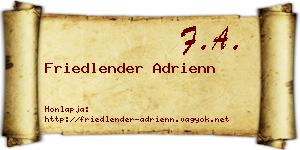 Friedlender Adrienn névjegykártya